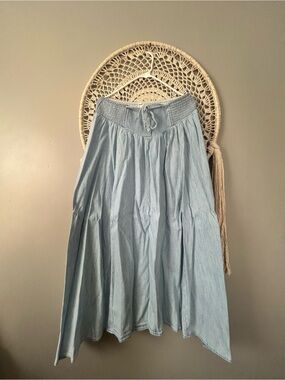 aerie Light Blue Denim Maxi Skirt